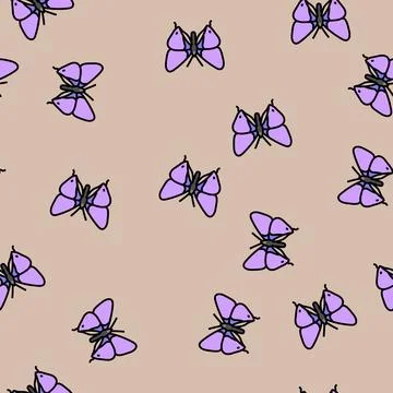 Long tailed blue spring vector seamless pattern イラスト素材