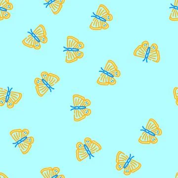 Long tailed blue spring vector seamless pattern Illustrazione stock