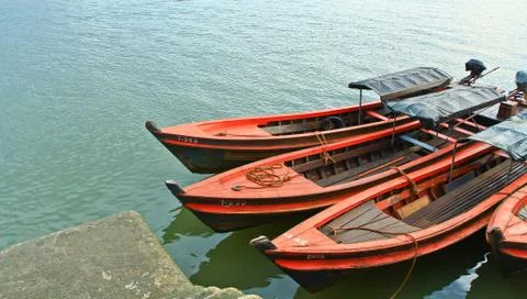 Long-tailed boat Stock Photos