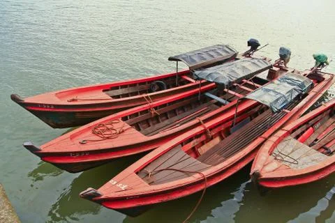 Long-tailed boat Stock Photos