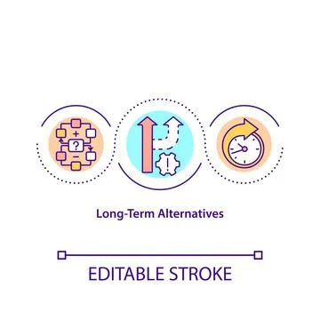 Long-term alternatives concept icon Stock Illustration