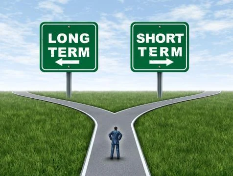 Long Term And Short Term Investing 库存插图