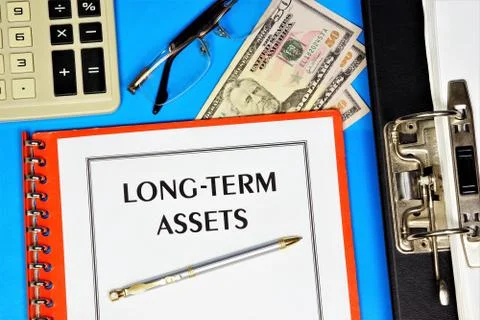 Long-term assets-a text label in a document in the planning folder. Foto stock