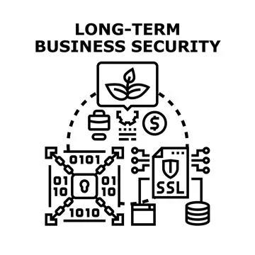 Long term business security ensuring digital data protection and growth Stockillustratie