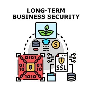 Long term business security ensuring digital data protection and growth Stock Illustration