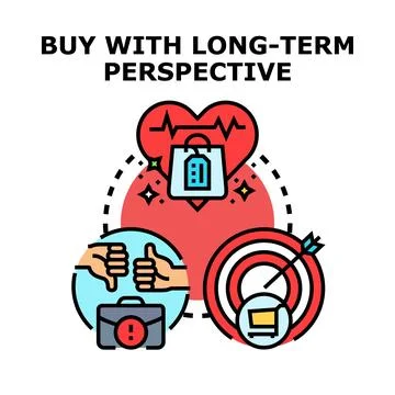 Long term buying perspective strategy analyzing future investment Иллюстрация