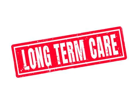 Long term care red stamp style Stock-Illustration