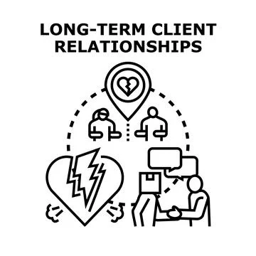 Long term client relationships building loyalty and trust Illustrazione stock
