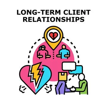Long term client relationships building loyalty and trust Stock Illustration