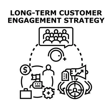 Long term customer engagement strategy vector illustration Stock Illustration