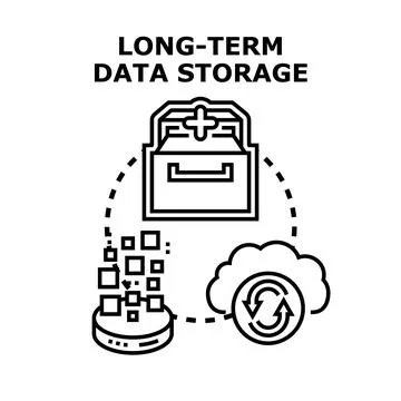 Long term data storage archiving information backup system Stock Illustration