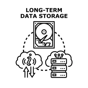 Long term data storage concept with cloud and hard drive イラスト素材