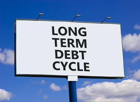 Long term debt cycle symbol. Concept words Long term debt cycle on beautifu.. Illustrazione stock