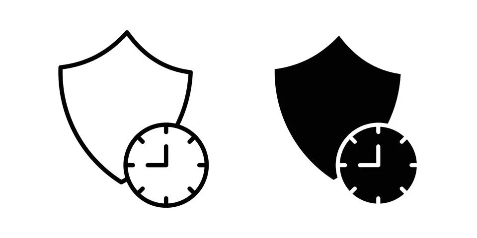 Long term icon set modern line and solid style collection. Stock Illustration