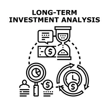 Long term investment analysis assessing financial growth options 스톡 일러스트