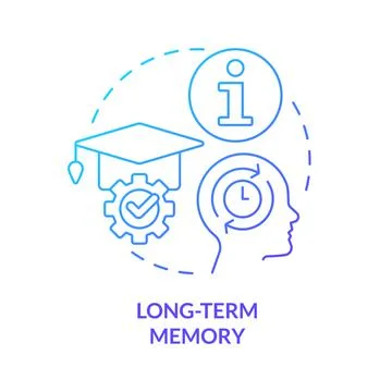 Long-term memory blue gradient concept icon Stock Illustration
