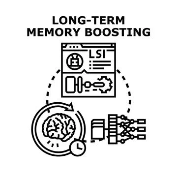Long term memory boosting process for knowledge retention Stock Illustration