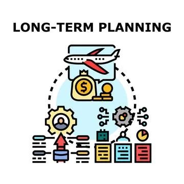 Long term planning business strategy development icon concept Stock Illustration