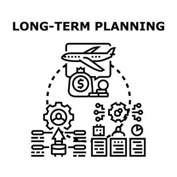 Long term planning business strategy development icon concept Stock Illustration