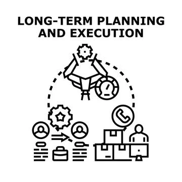 Long term planning, strategy, and business execution system Stock Illustration