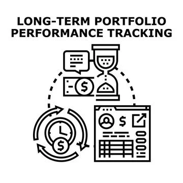 Long term portfolio performance tracking and investment strategy Stock Illustration