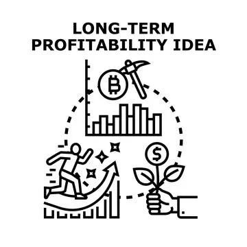 Long term profitability idea developing business concept Stock Illustration