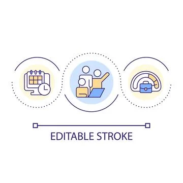 Long-term project loop concept icon Stock Illustration