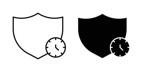 Long term protection icon in black and white. vector icon pack for websites Stock Illustration