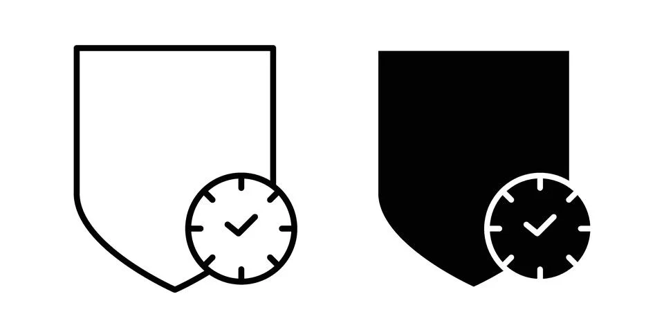 Long term protection icon bundle for website design projects Stock Illustration