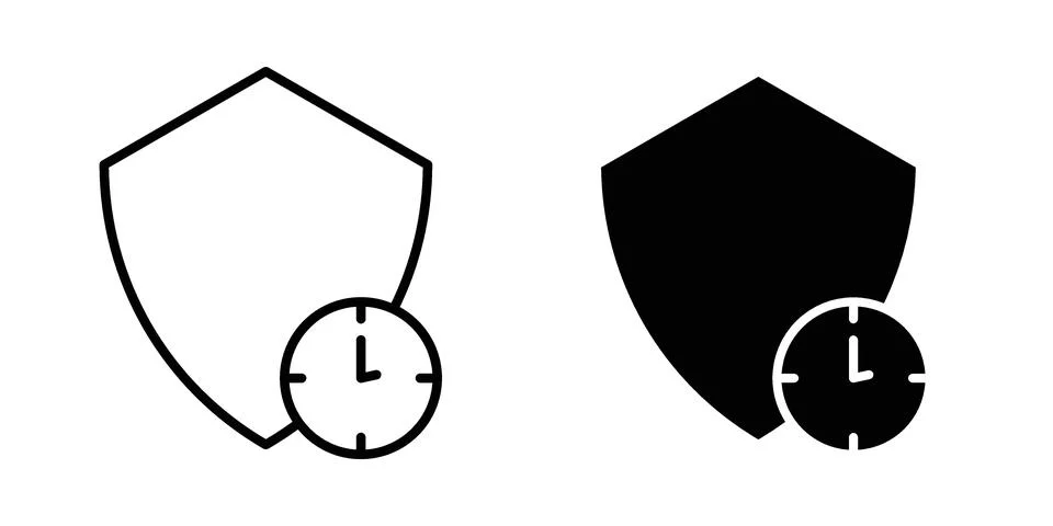 Long term protection icon vector, illustration icon set Stockillustratie