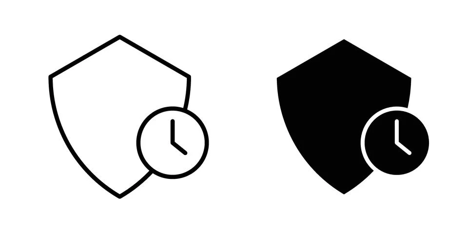 Long term protection icon vector concepts, line and silhouette style Stock Illustration