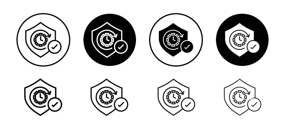 Long term protection vector icon set collection. Long term protection Outli.. Stock Illustration