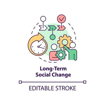 Long term social change concept icon Stock Illustration