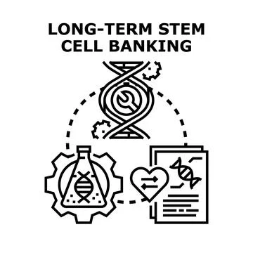 Long term stem cell banking concept and gene therapy Stock Illustration