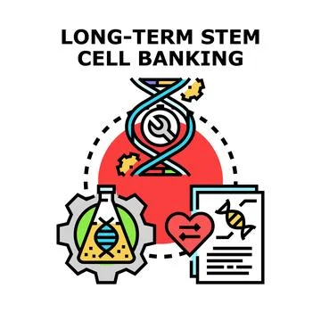 Long term stem cell banking concept and gene therapy Stock Illustration