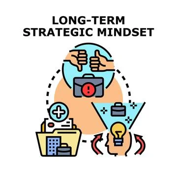 Long term strategic mindset developing business future plan Stock Illustration