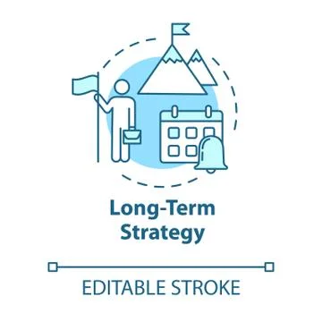 Long-term strategy concept icon. Building goals. Setting clear objective Ilustración de archivo