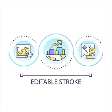 Long term strategy of global development loop concept icon Illustrazione stock