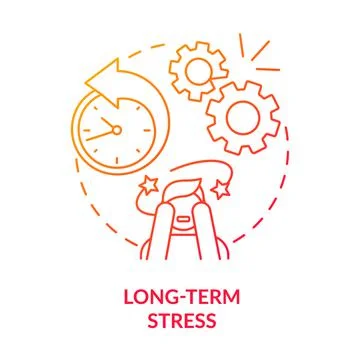 Long term stress red gradient concept icon イラスト素材