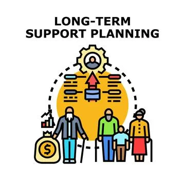 Long term support planning for future generations Stock Illustration