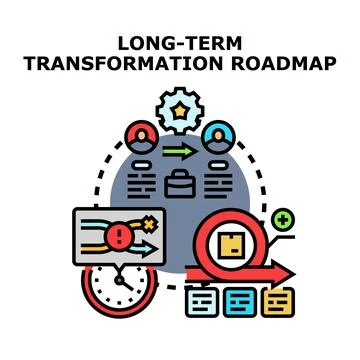 Long term transformation roadmap development strategy planning Stock-Illustration