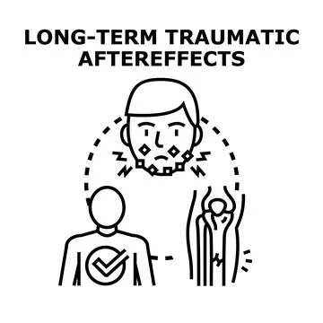 Long term traumatic aftereffects vector concept illustration Stock Illustration