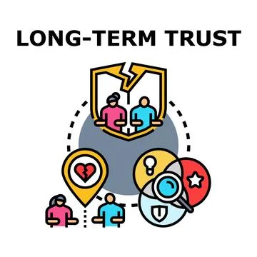 Long term trust building and relationship failure concept Illustrazione stock