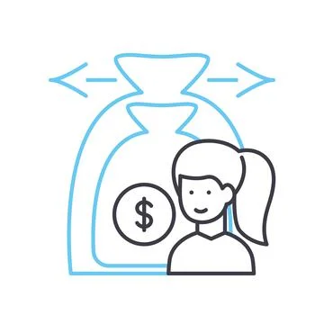 Long-term value line icon, outline symbol, vector illustration, concept sign Stock Illustration