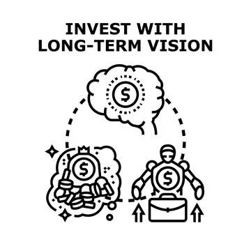 Long term vision investing using financial technology strategy Stock Illustration