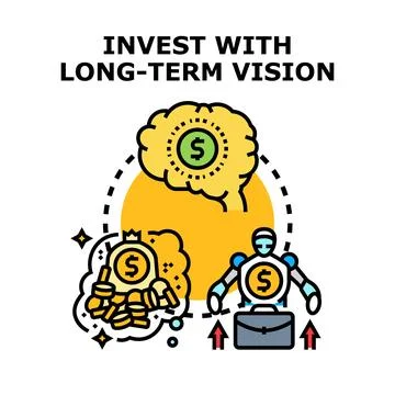 Long term vision investing using financial technology strategy Stock Illustration