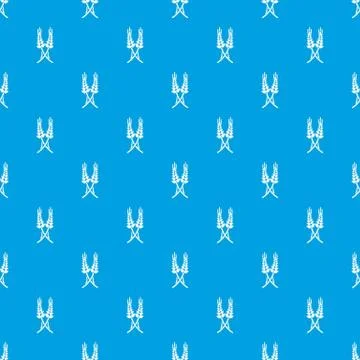Long-term wheat pattern vector seamless blue Stock-Illustration