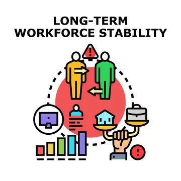 Long term workforce stability concept and employee retention Stockillustratie