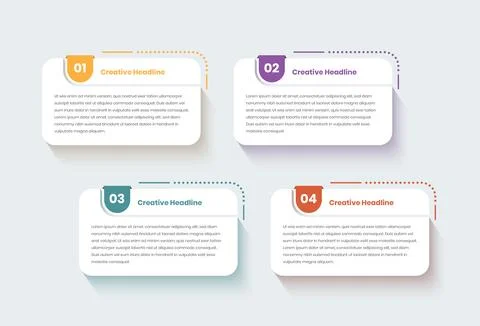 Long text presentation simple steps infographic template design with long s.. Stock Illustration