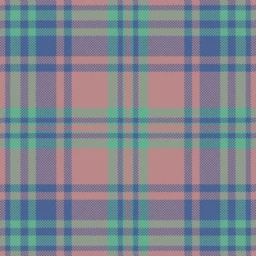 Long texture plaid textile, pure vector check seamless. Pixel tartan patter.. Illustrazione stock